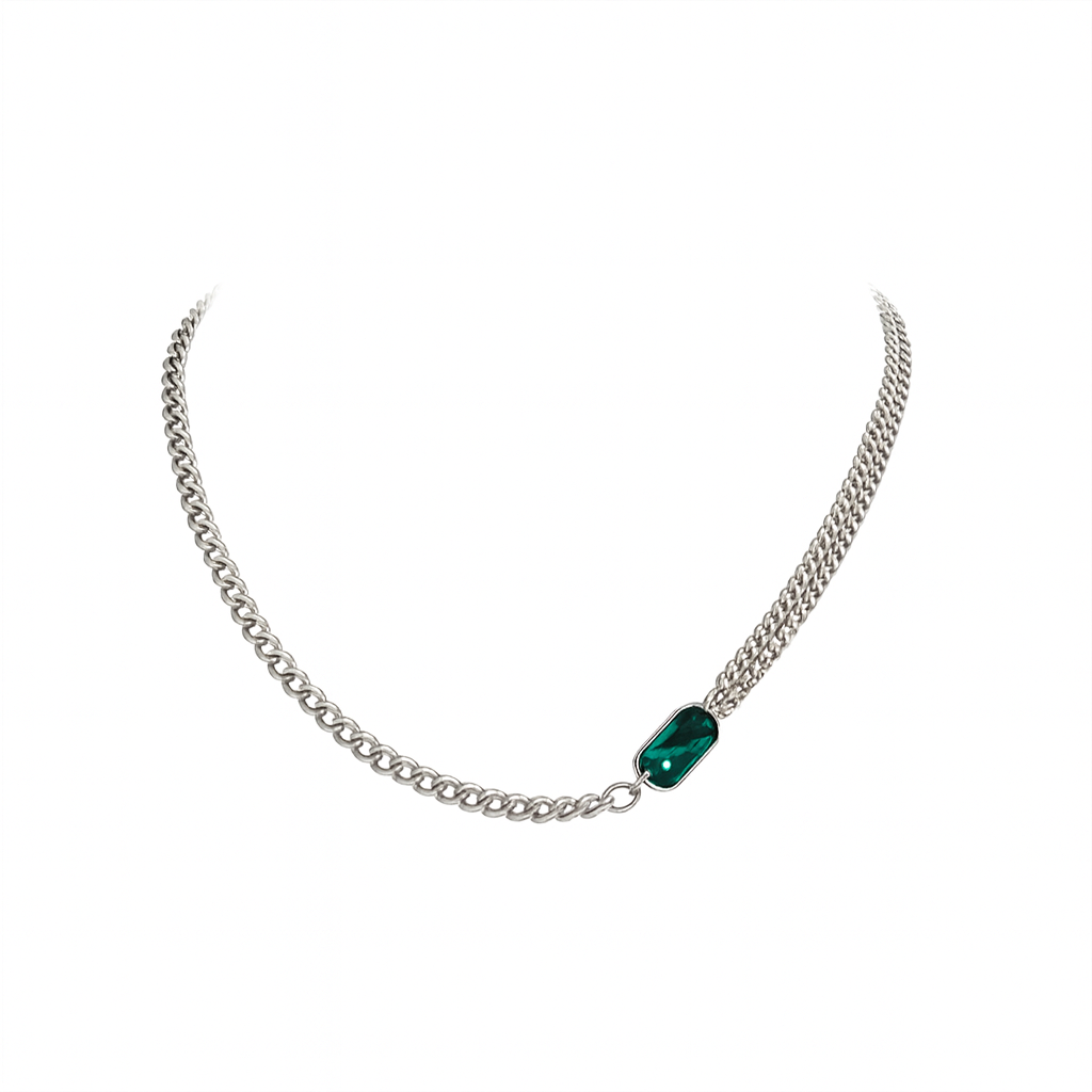 Silver Gemstone Necklace