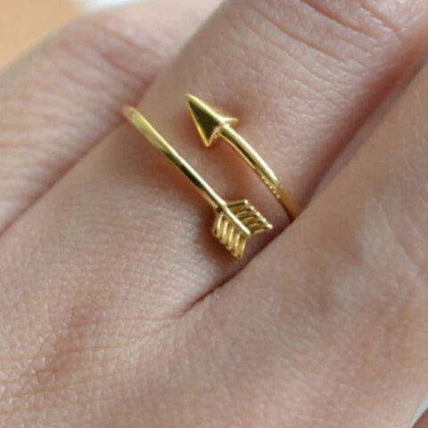 Arrow Arc Ring by Peppy Pink – sleek, gold-plated