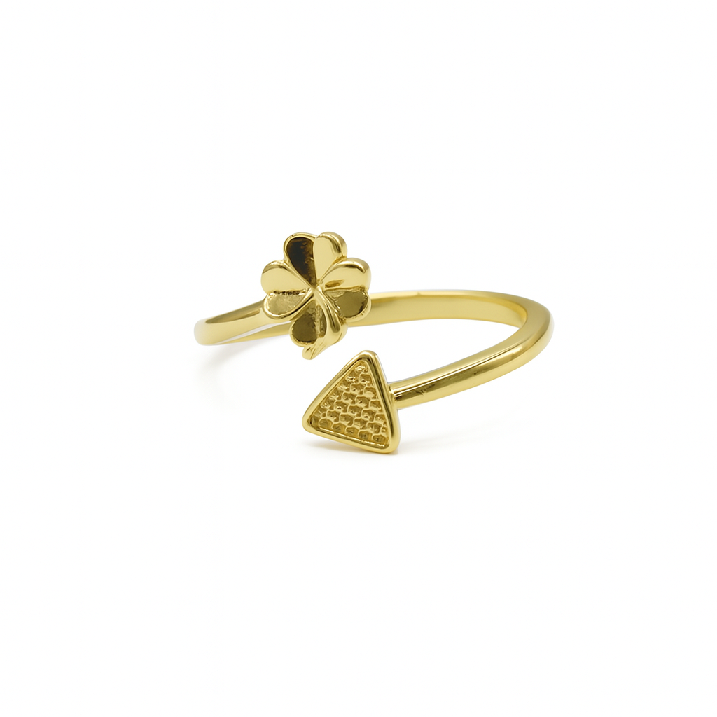 Lucky Clover & Triangle Ring