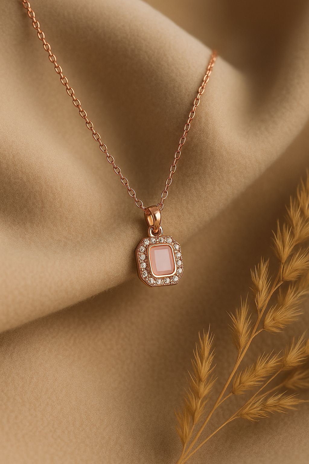 Pink CZ Necklace