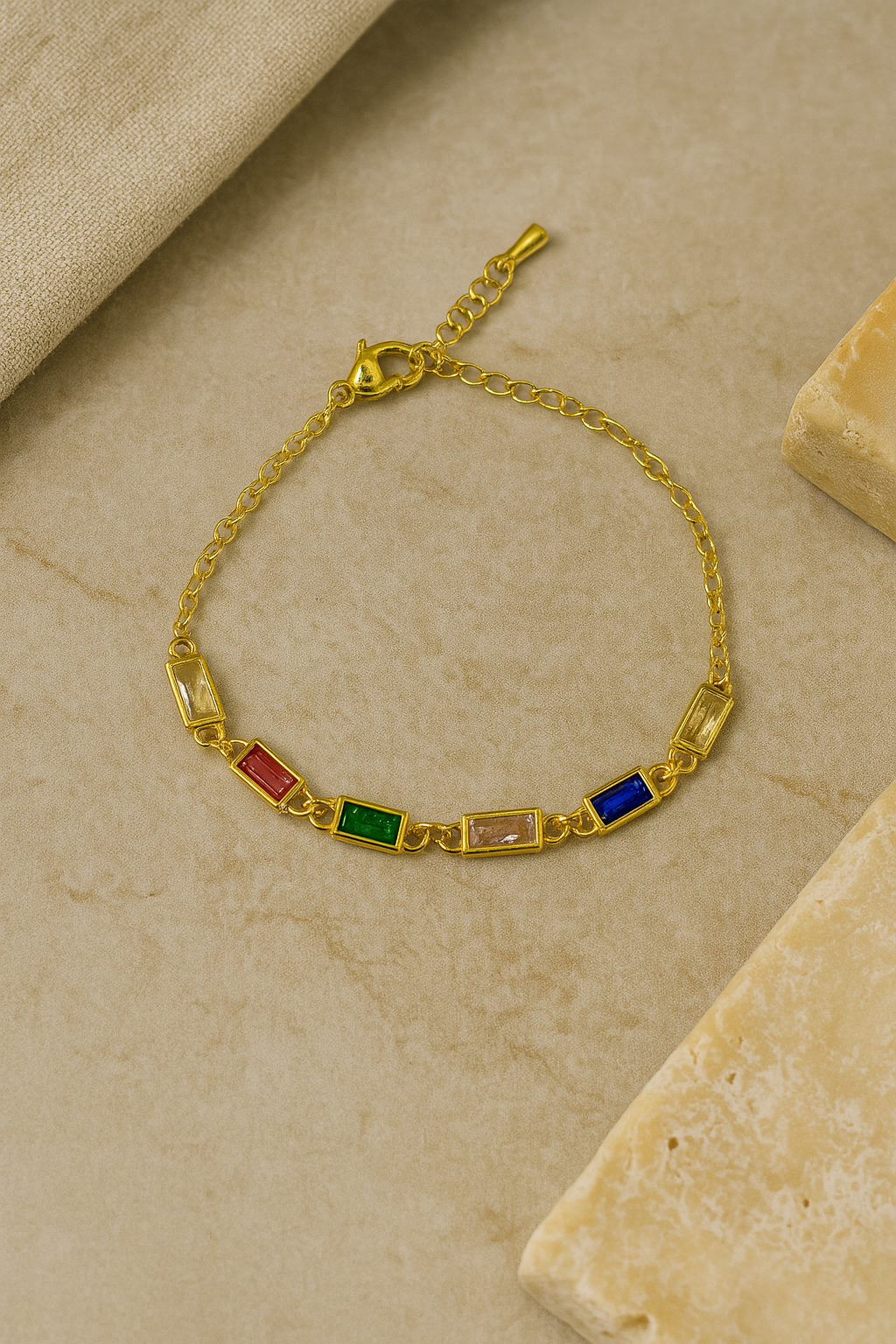 Multi-Colored Stone Bracelet