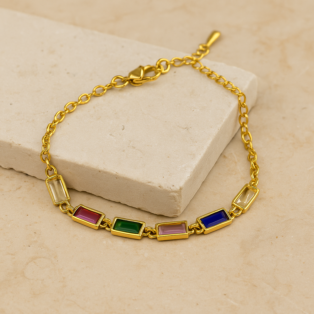 Multi-Colored Stone Bracelet