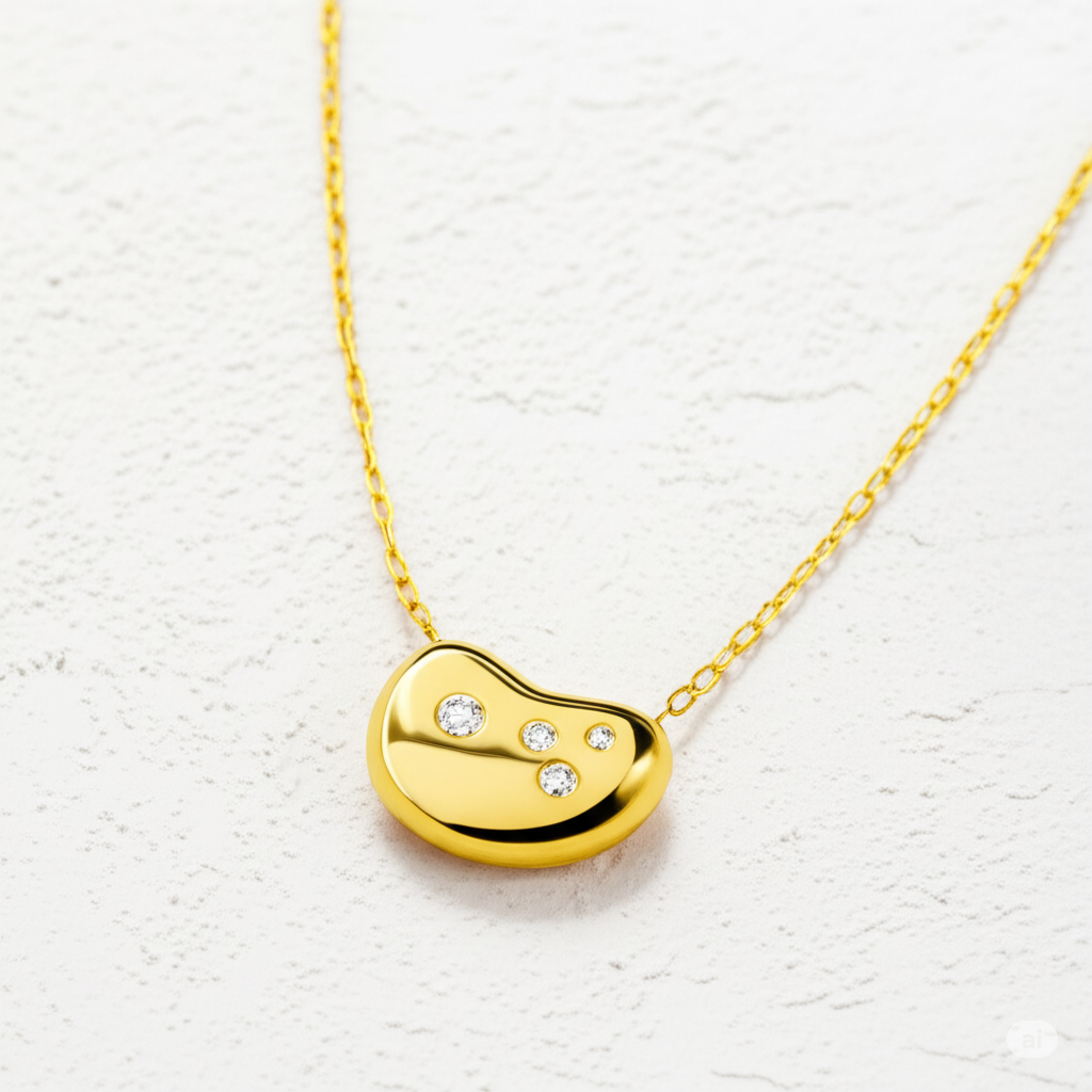 Crystals Bean Necklace