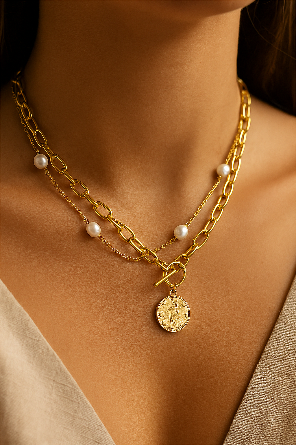 Layered Pearl Necklace