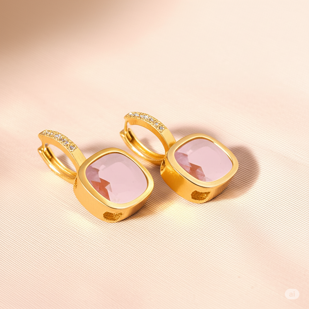 Pink Hoop Earrings