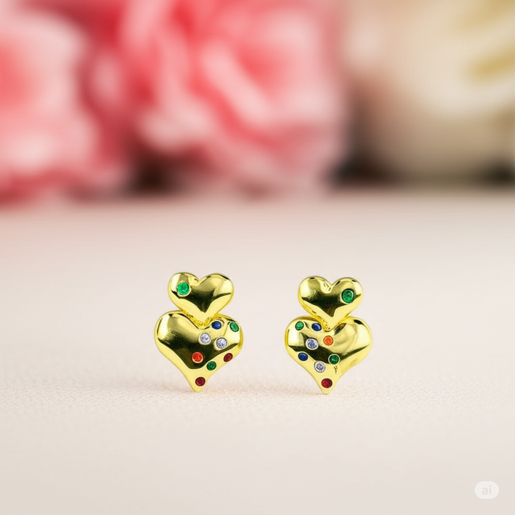 Double Heart Earrings
