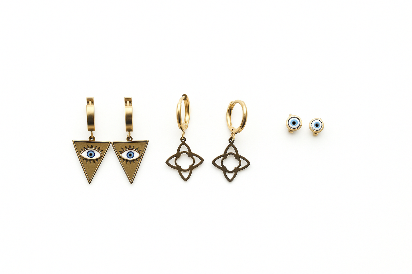 Evil Eye Earrings Set