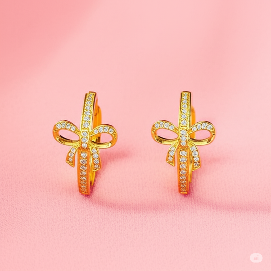Elegant Bow Hoops