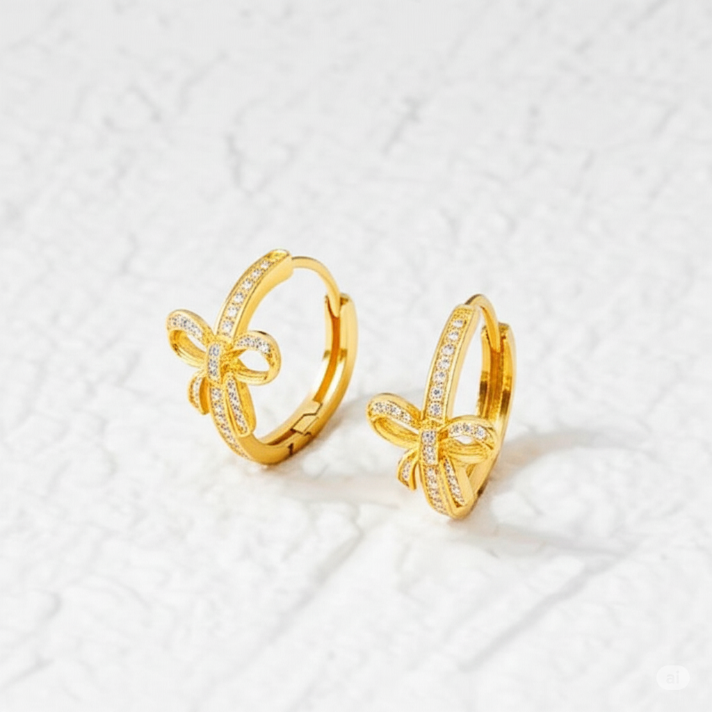 Elegant Bow Hoops