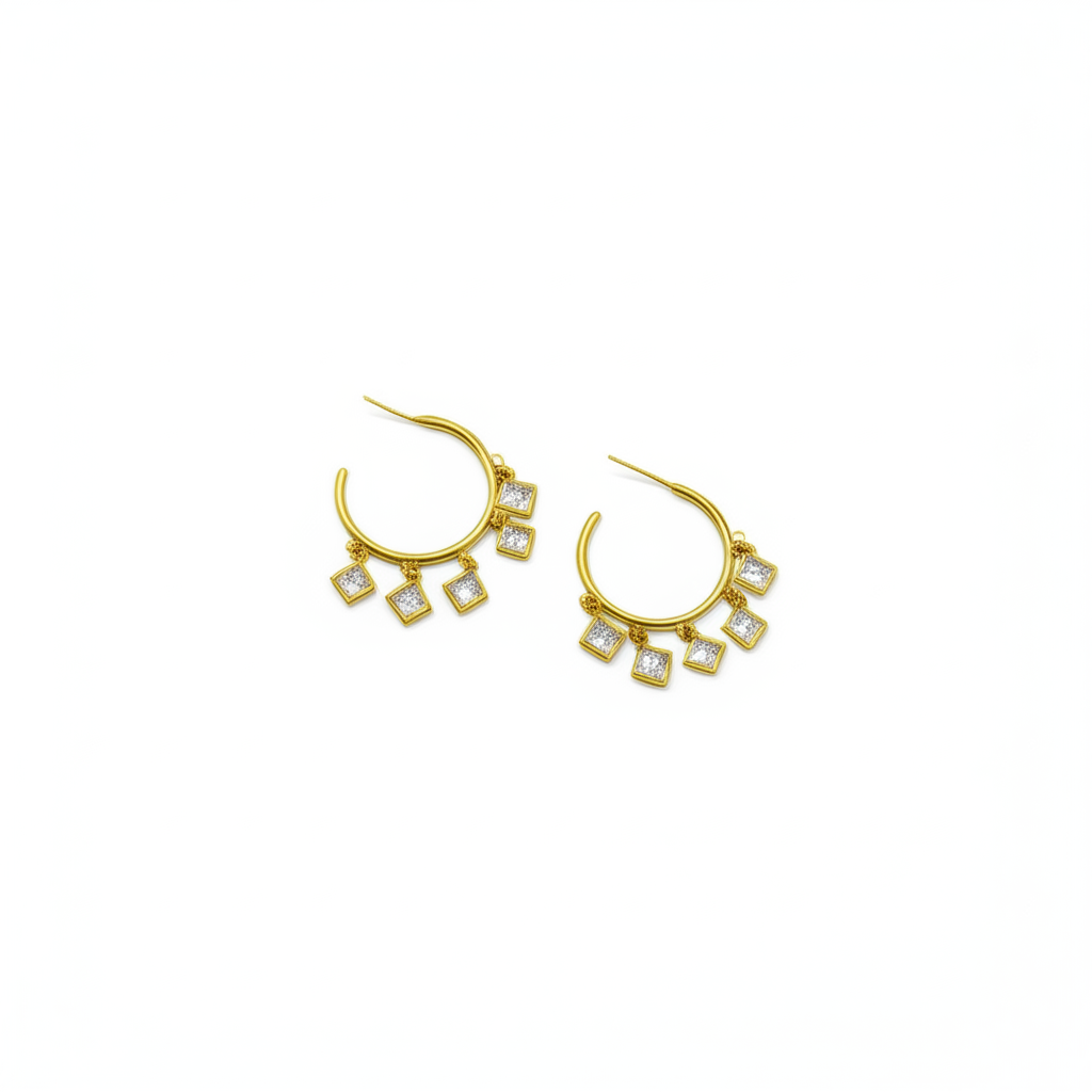 Twinkling Crystal Hoops