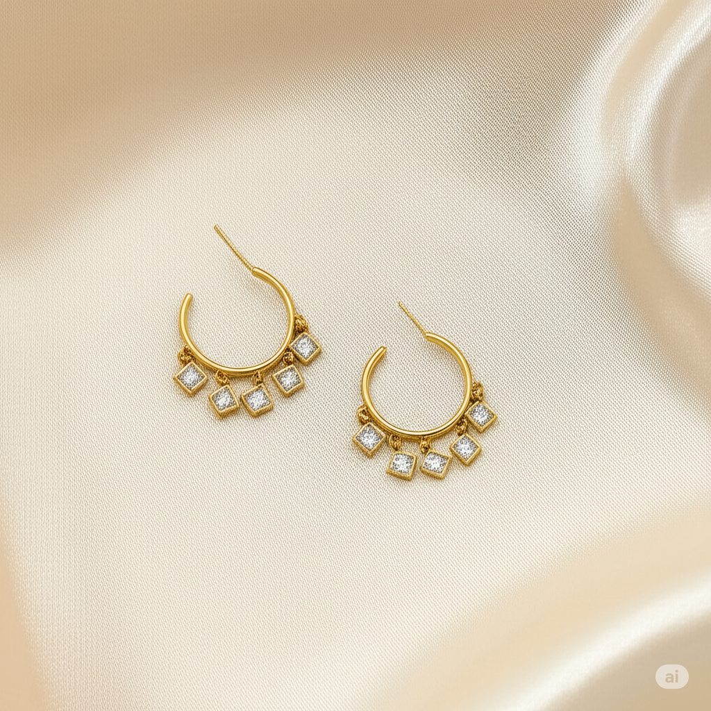 Twinkling Crystal Hoops