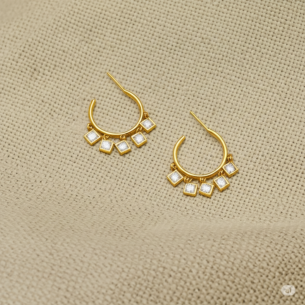 Twinkling Crystal Hoops