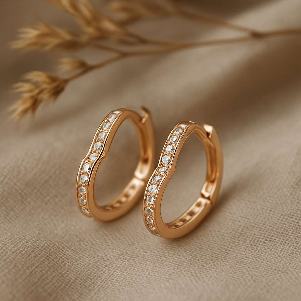 Diamond Heart Hoops
