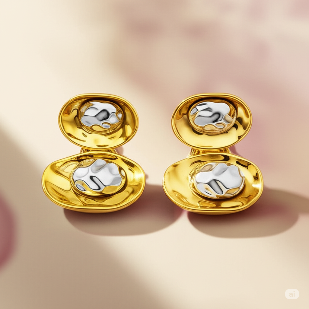 Dimpled Oval Earrings