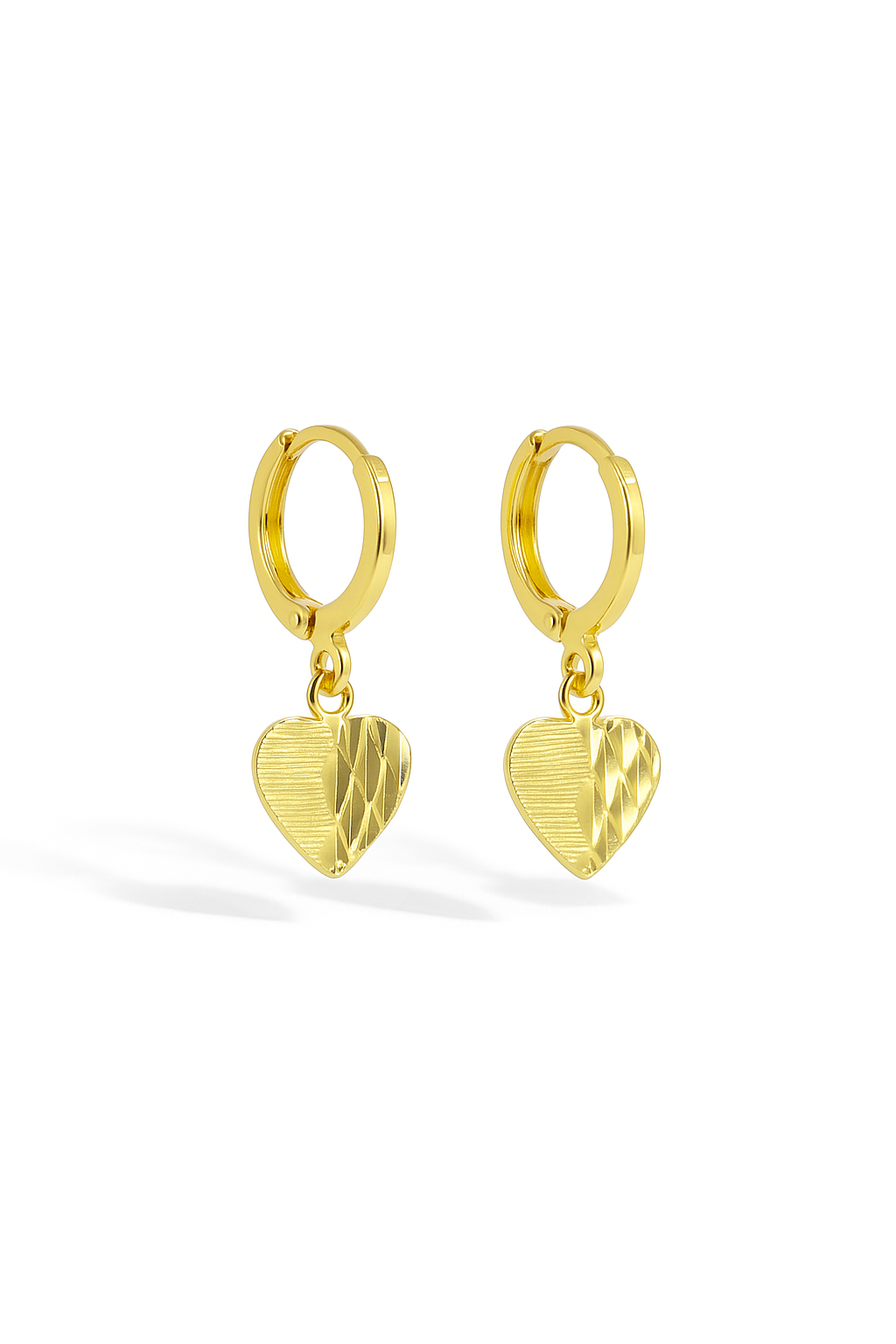 Grooved Heart Earrings