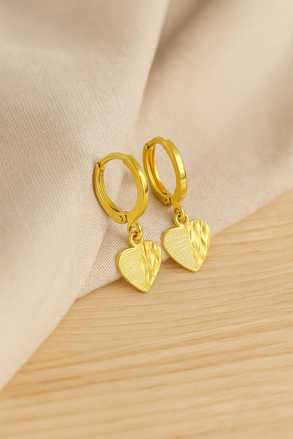 Grooved Heart Earrings