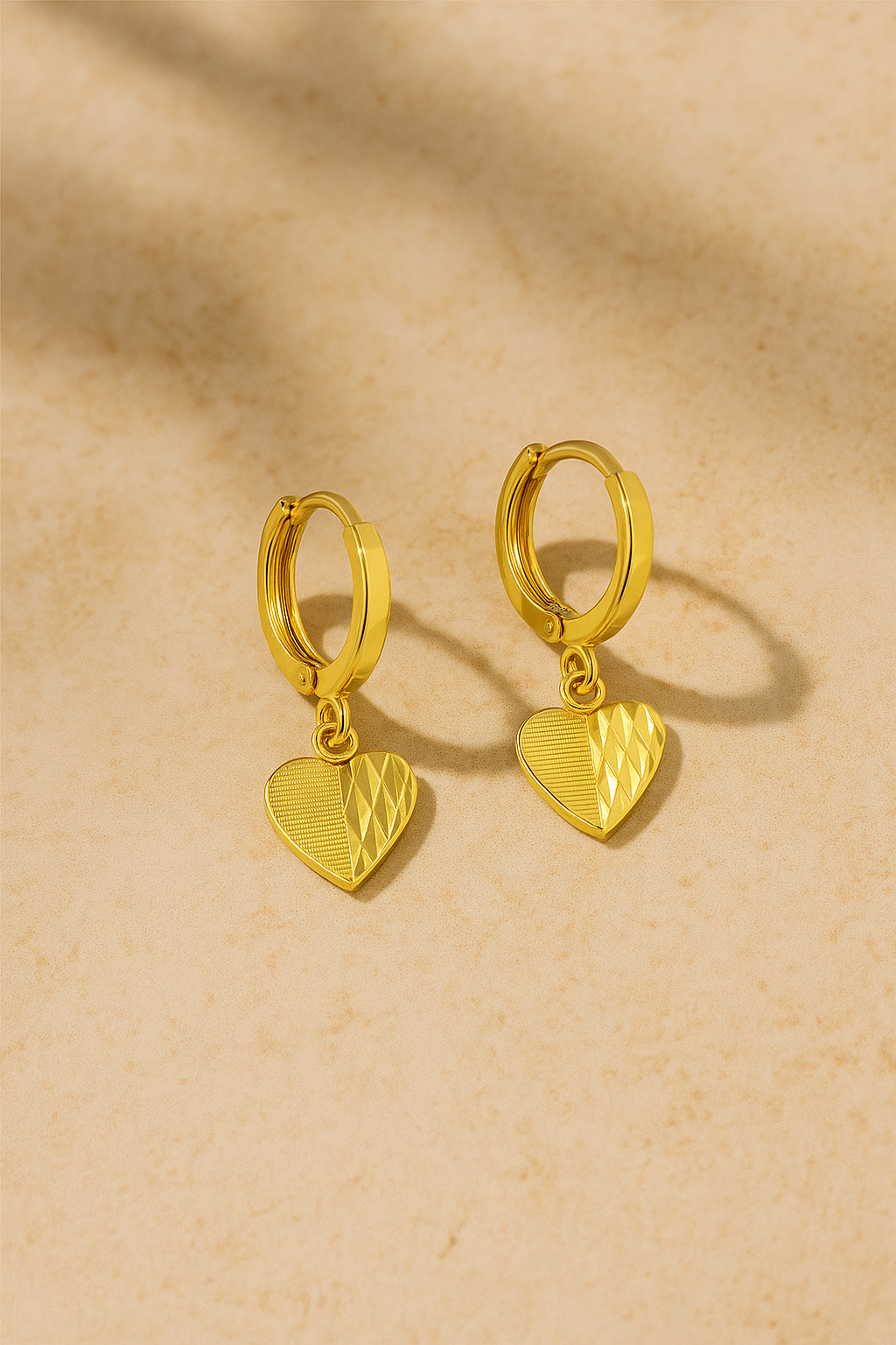 Grooved Heart Earrings