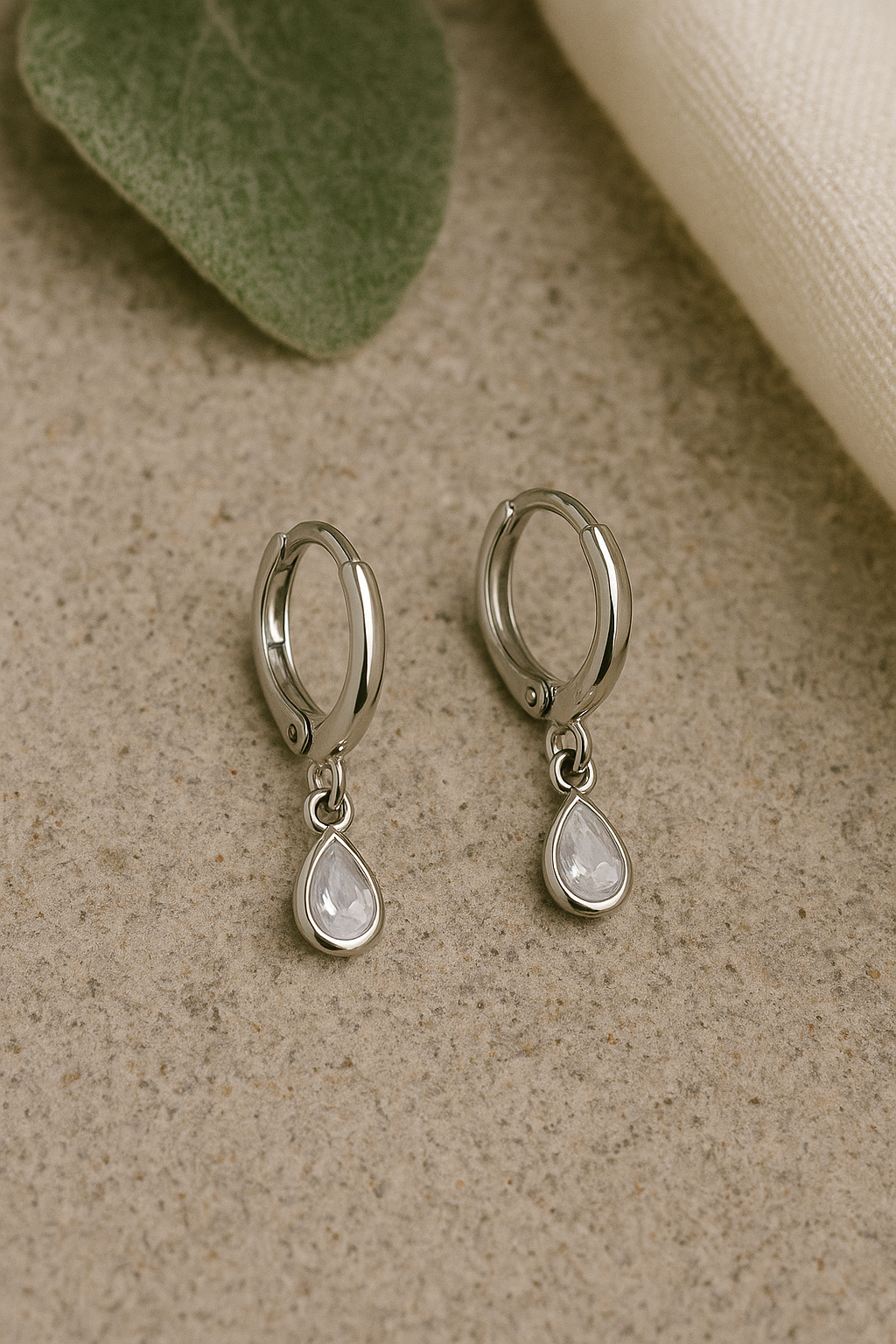 Silver Pear Drop Earrings