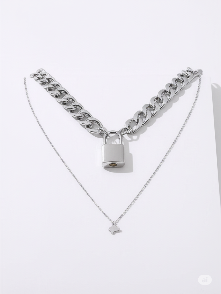 Chunky Chain Lock Necklace