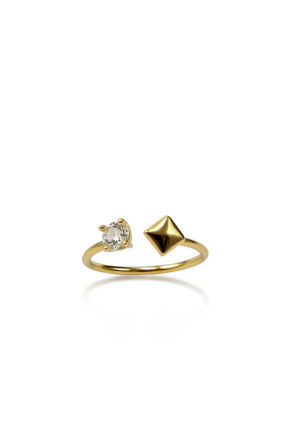 Golden Baguette Duo Ring