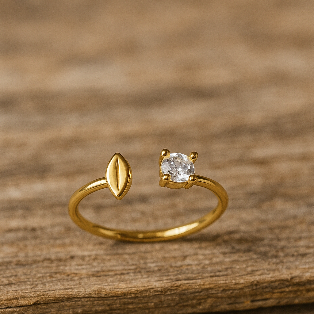 Golden Leaf Spark Ring