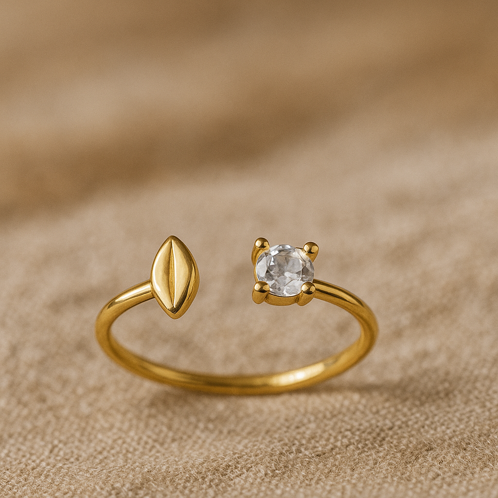 Golden Leaf Spark Ring