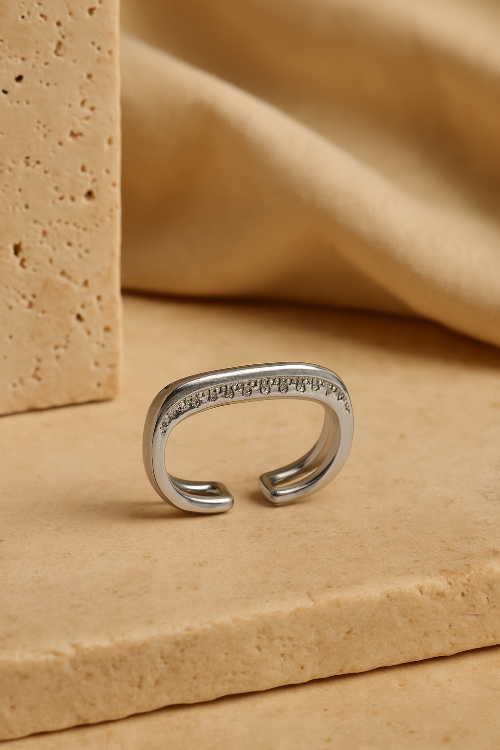 Double Sparkle Line Ring