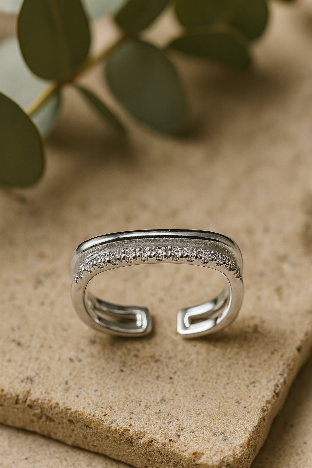 Double Sparkle Line Ring