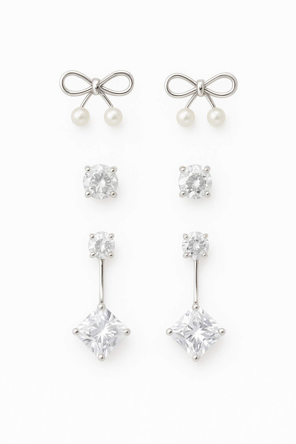 Bow & Drop Earring Set