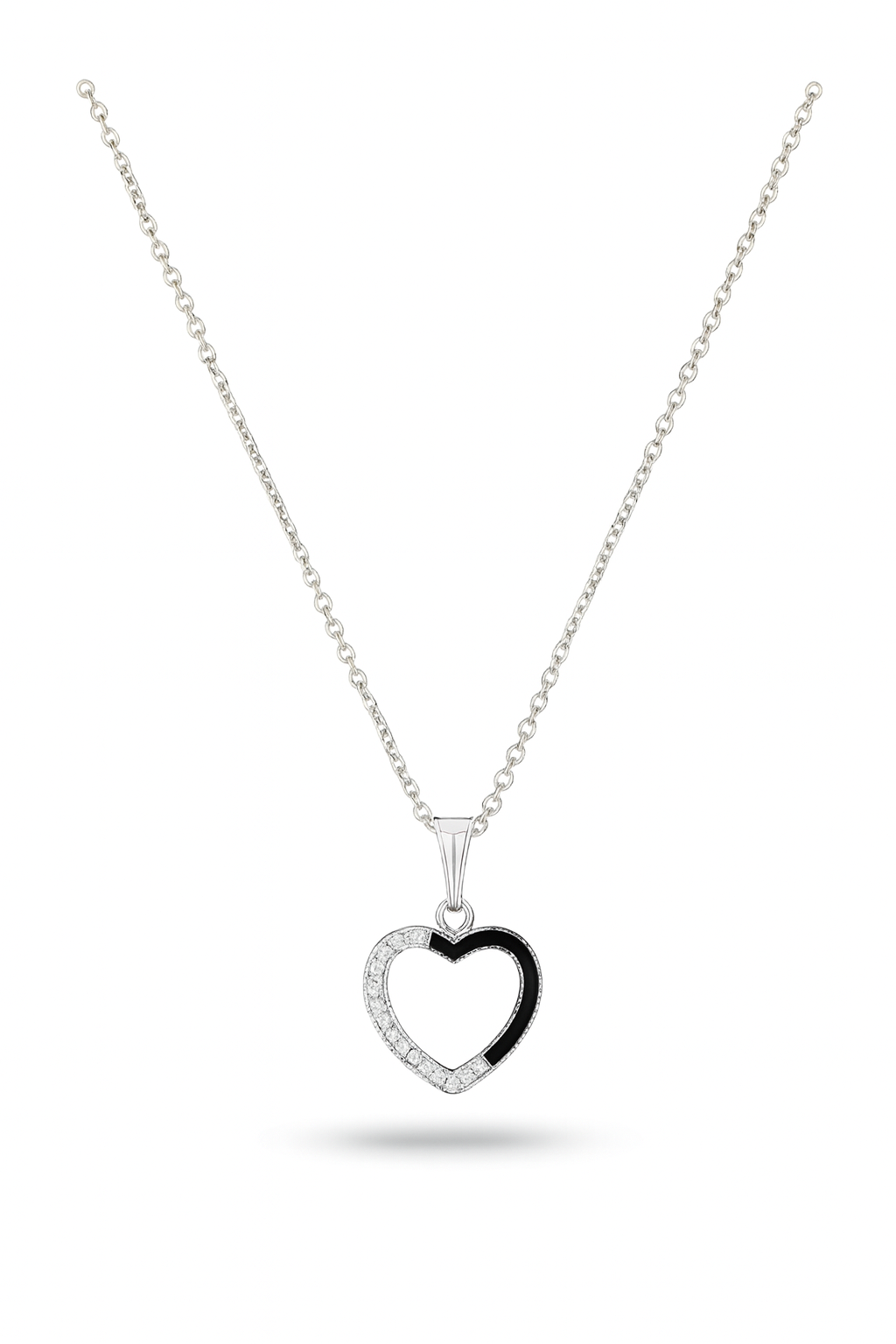 Half & Half Heart Necklace