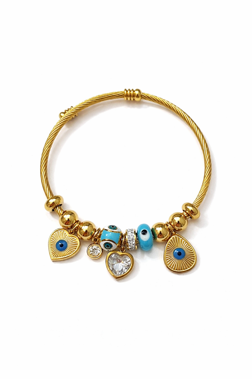 Evil Eye Charm Gold Bracelet