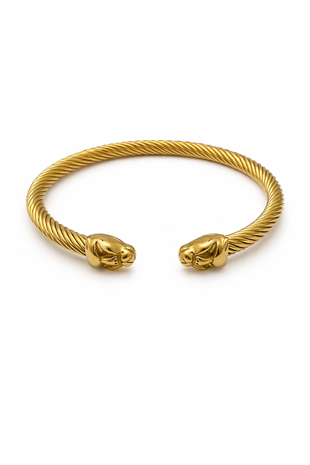 Panther Twist Gold Cuff Bracelet