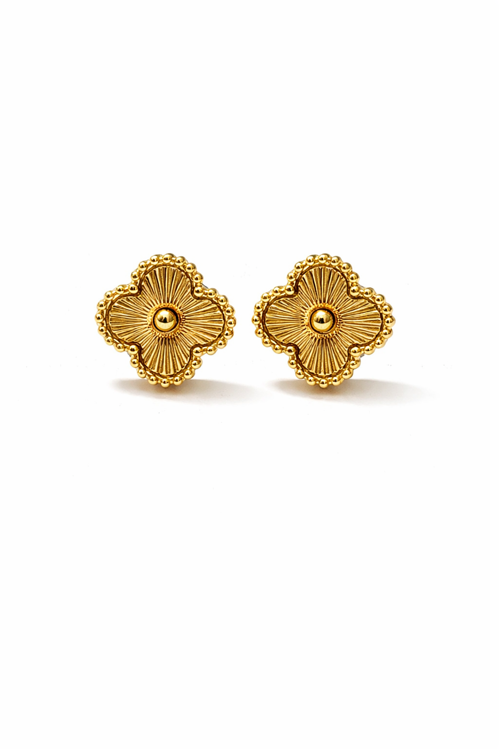 Golden Clover Stud Earrings