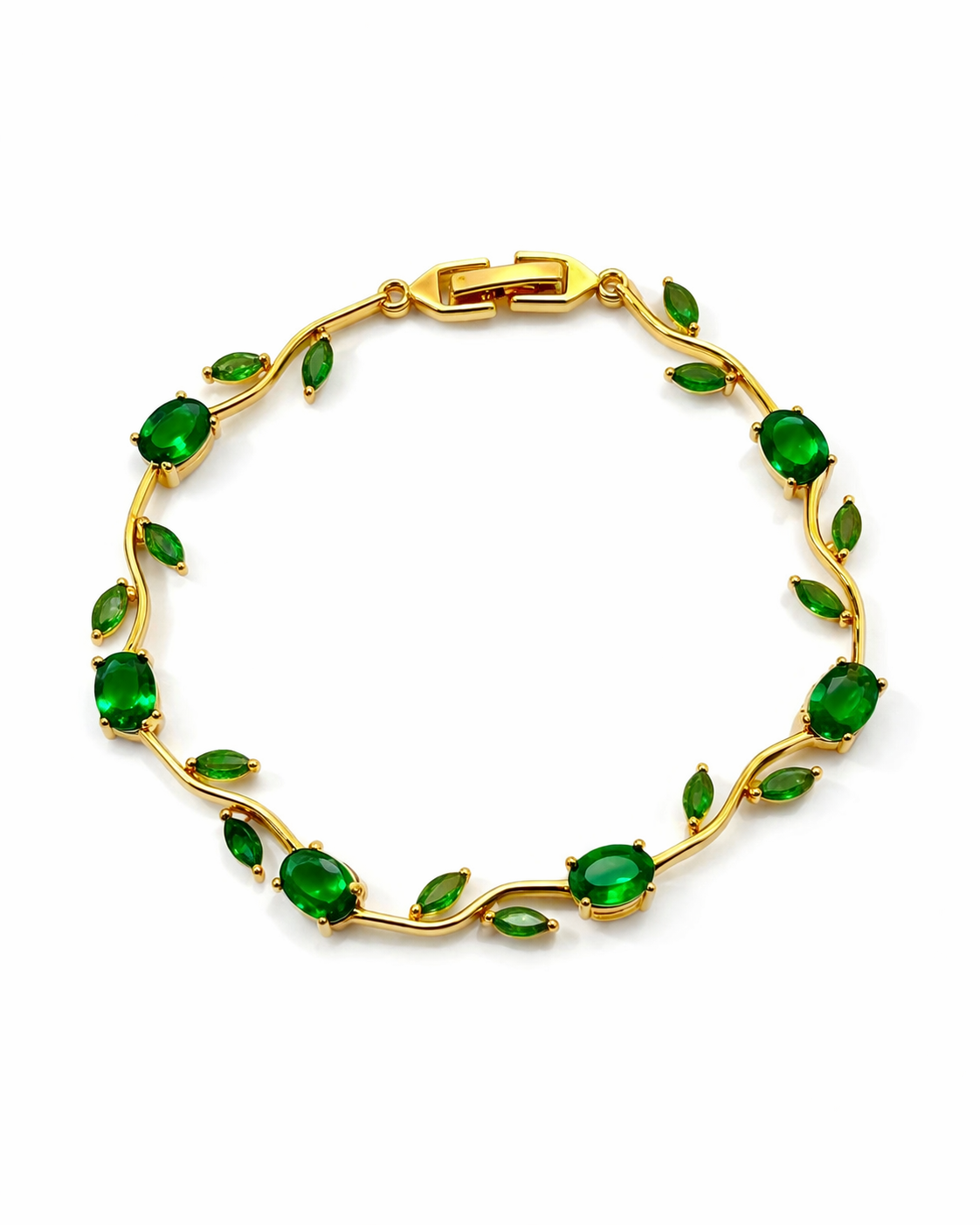 Emerald Tulip Vine Bracelet