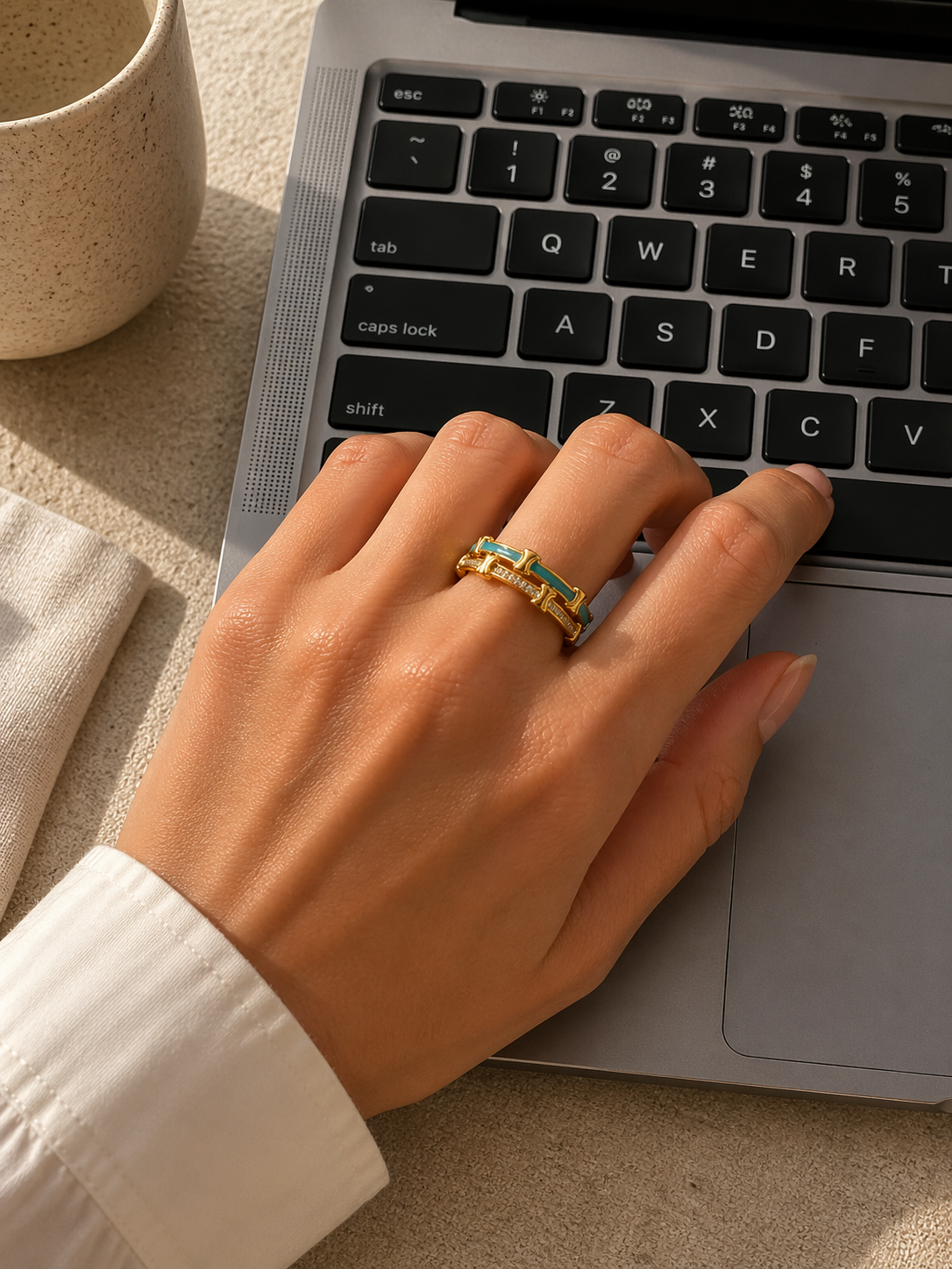 Floral Charm Statement Ring