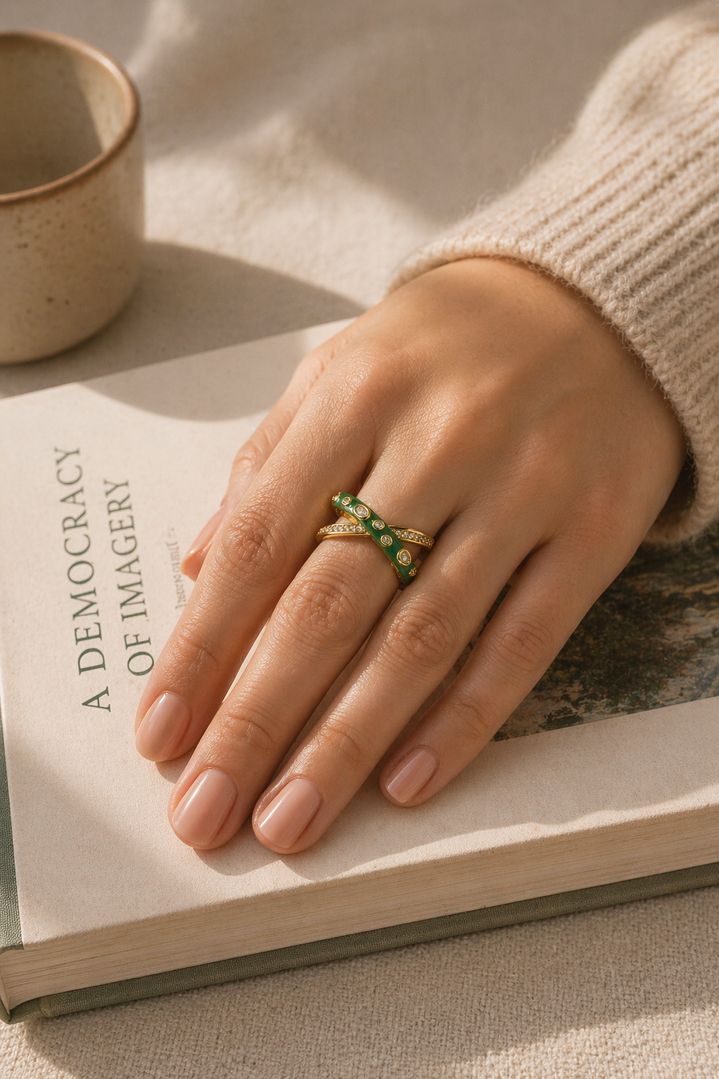 Emerald Wrap Adjustable Ring