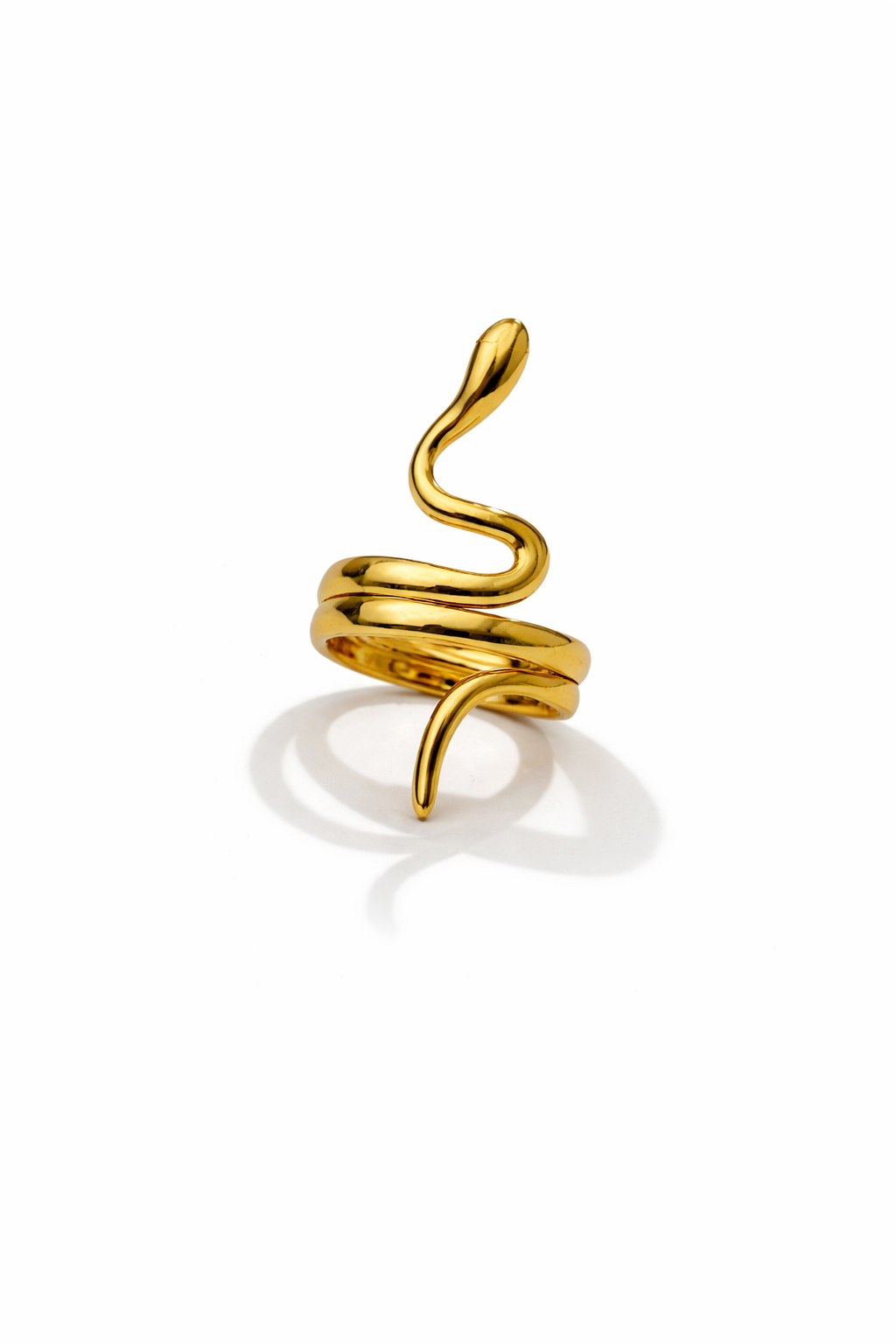 Golden Serpent Statement Ring