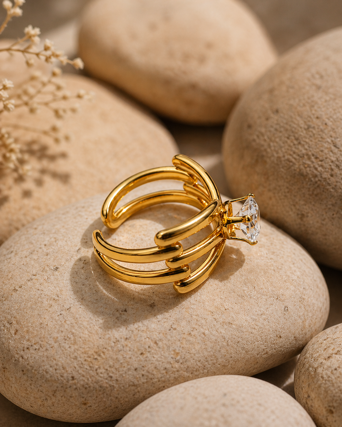 Veloura Heart Crystal Statement Ring