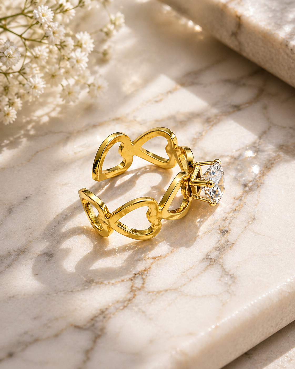 Amora Heart Crystal Infinity Ring