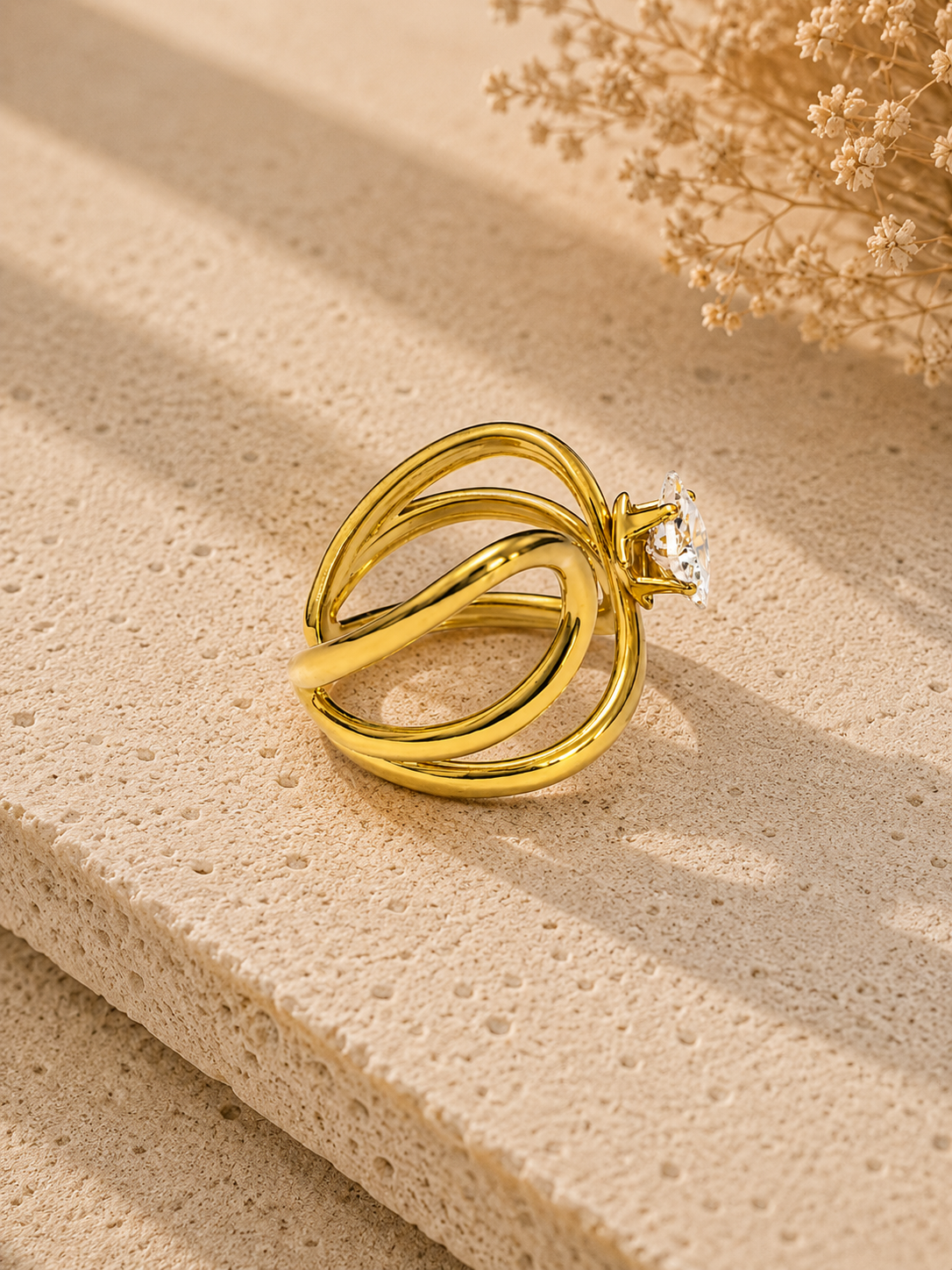 Viora Princess Crystal Wave Ring