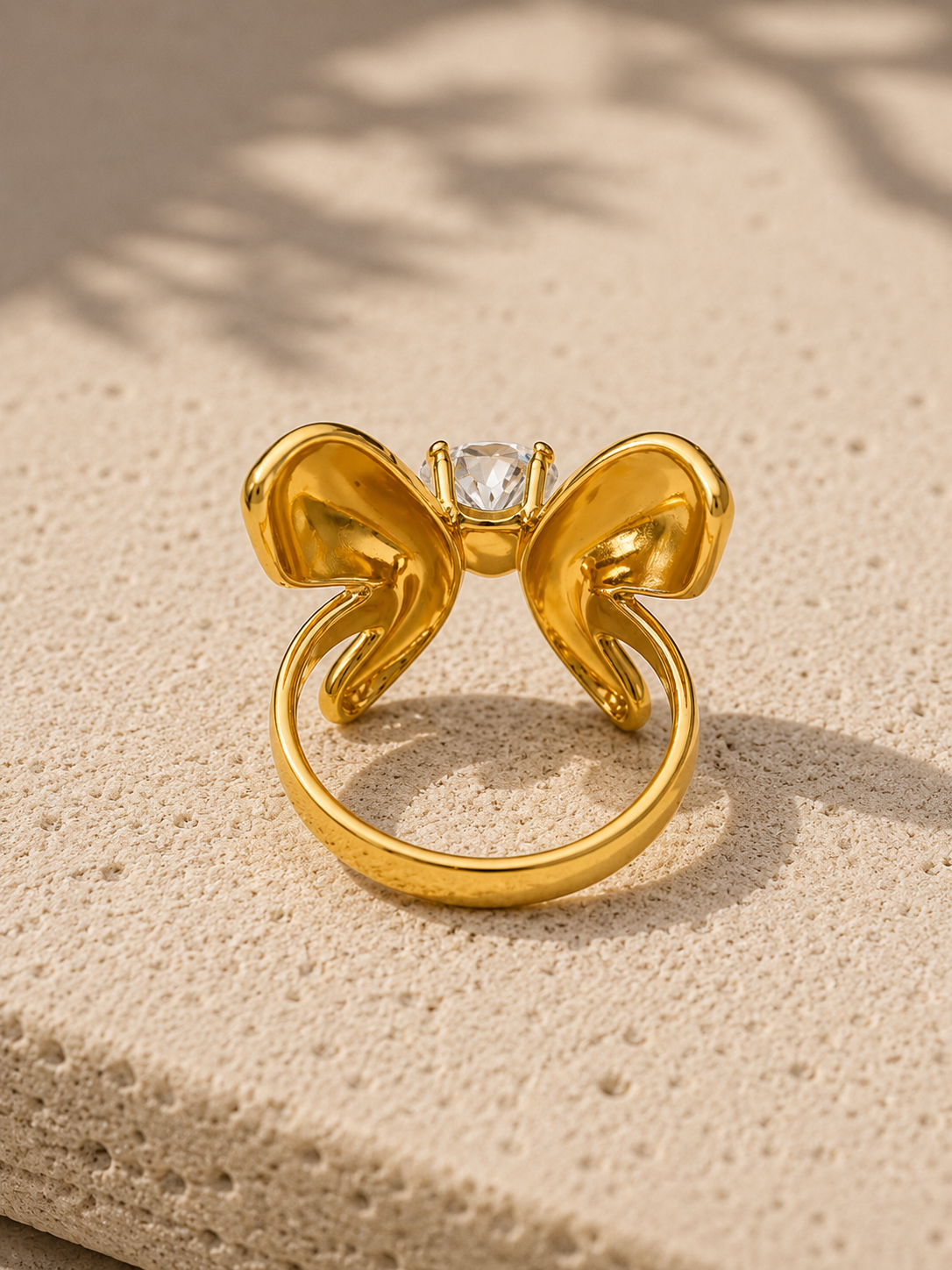 Aveline Heart Crystal Butterfly Ring
