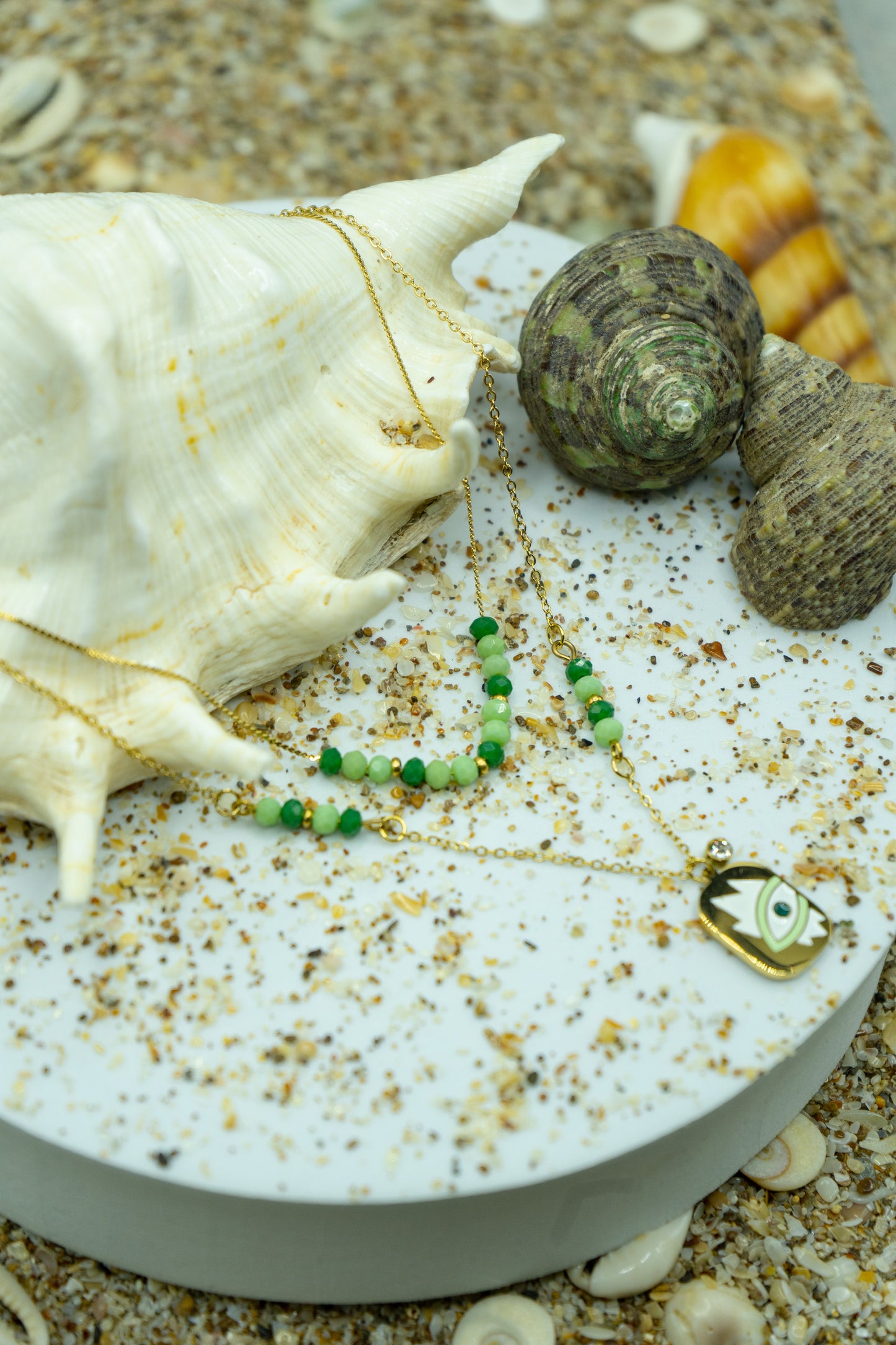Enchanting Eye Necklace, yellow gold-plated, hypoallergenic, anti-tarnish, elegant symbol of protection