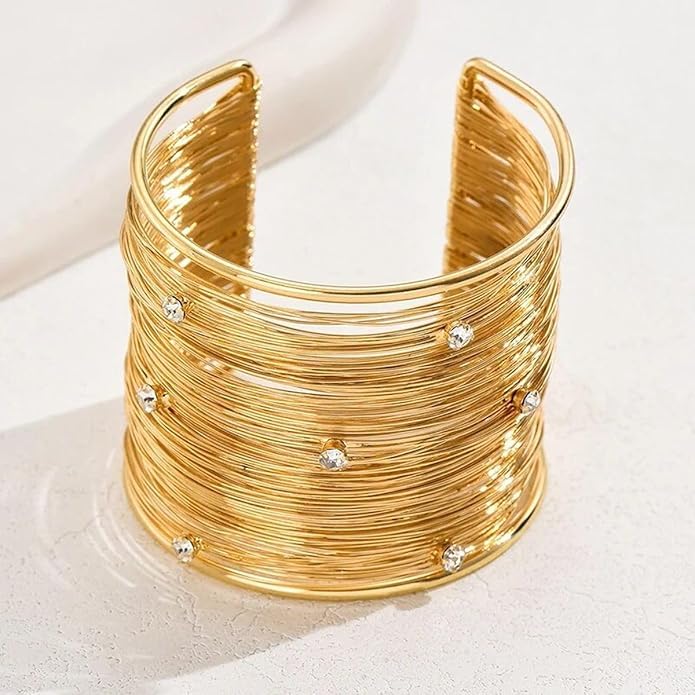 Gold Crystal Stack Bracelet – dainty elegance for modern women by Peppy Pink