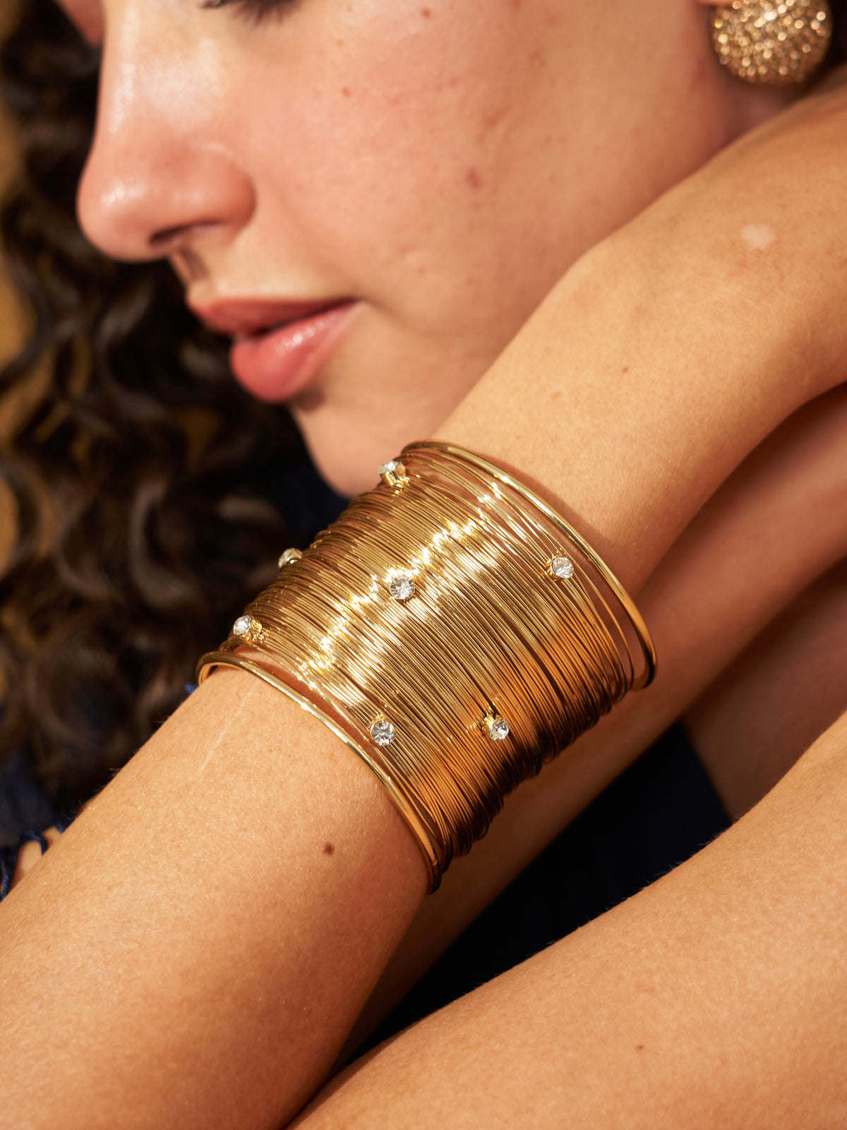 Gold Crystal Stack Bracelet