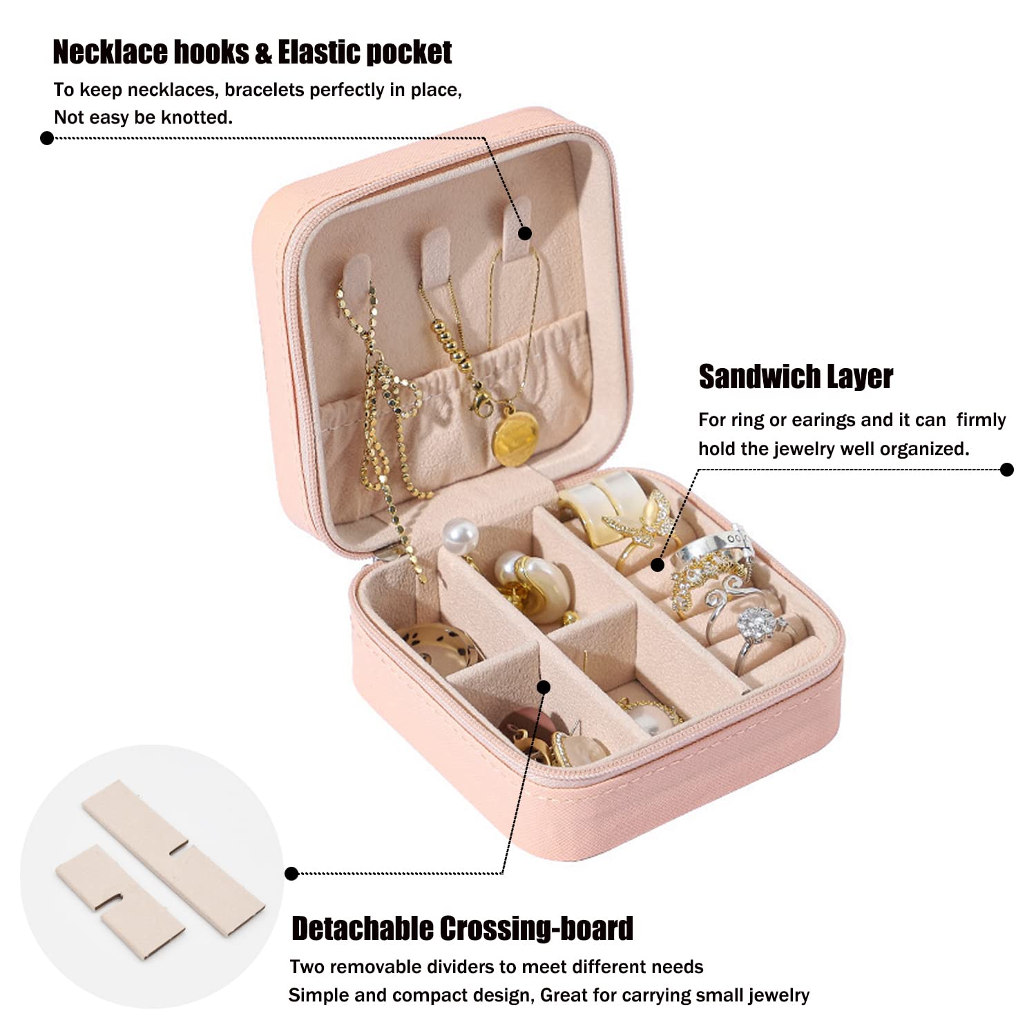 Stylish and functional jewelry organizer for secure, tangle-free accessory storage at home or on the go.