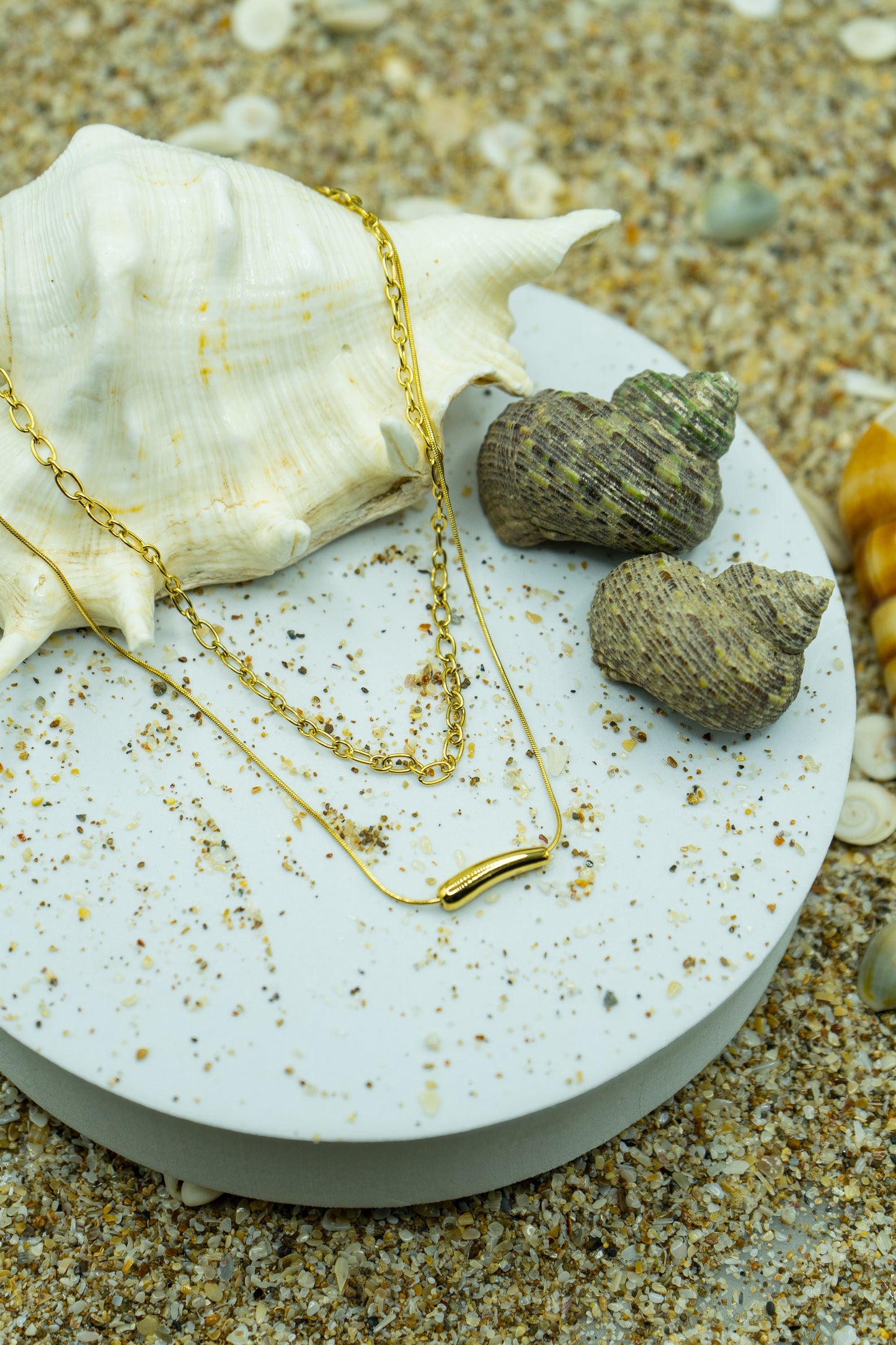 Elegant Layered Bar Necklace – Yellow Gold Plated, minimalist and trendy affordable jewelry.