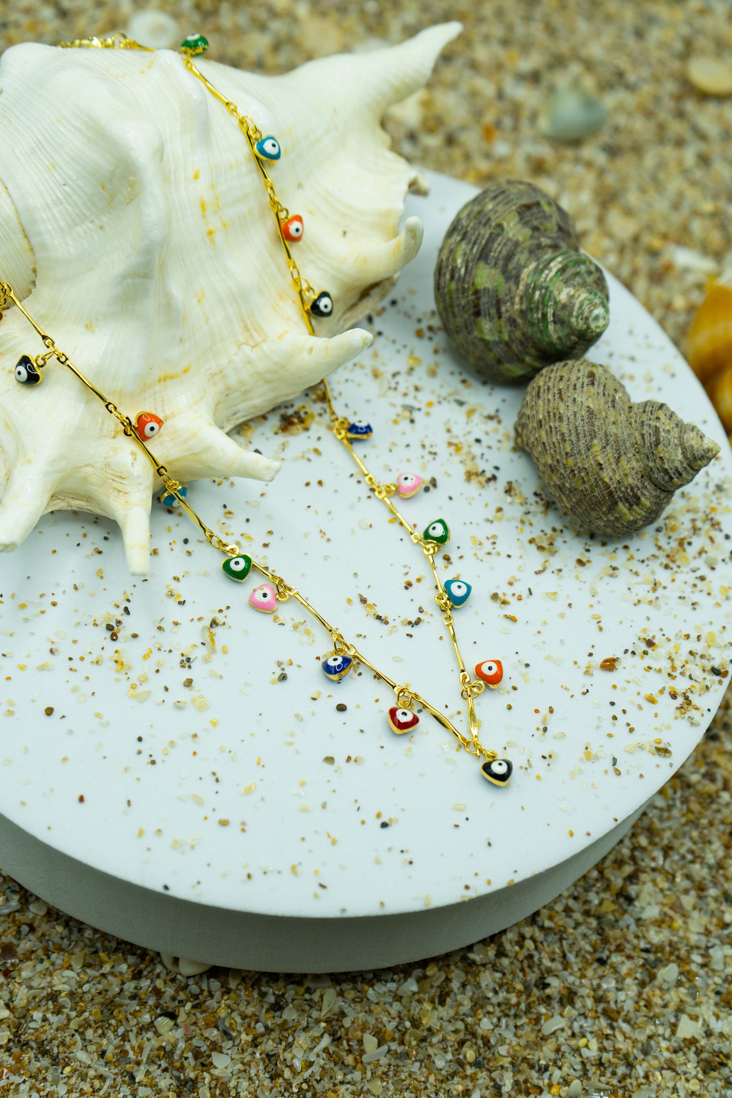Vibrant Evil Eye Necklace, gold-plated, hypoallergenic, anti-tarnish, stylish and protective jewelry