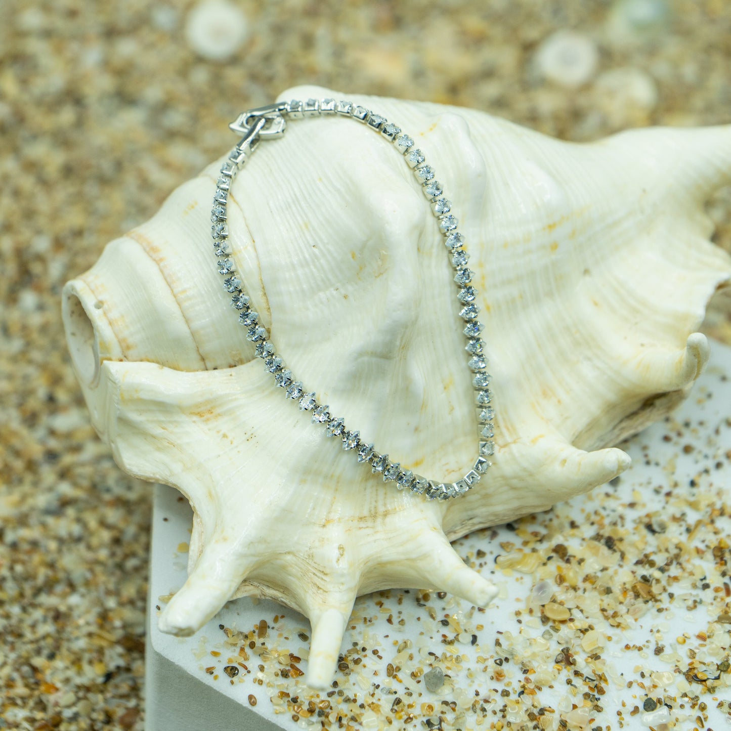 Blinged-Out Bracelet for women – Rhodium Plated with Cubic Zirconia, affordable sparkling jewelry.