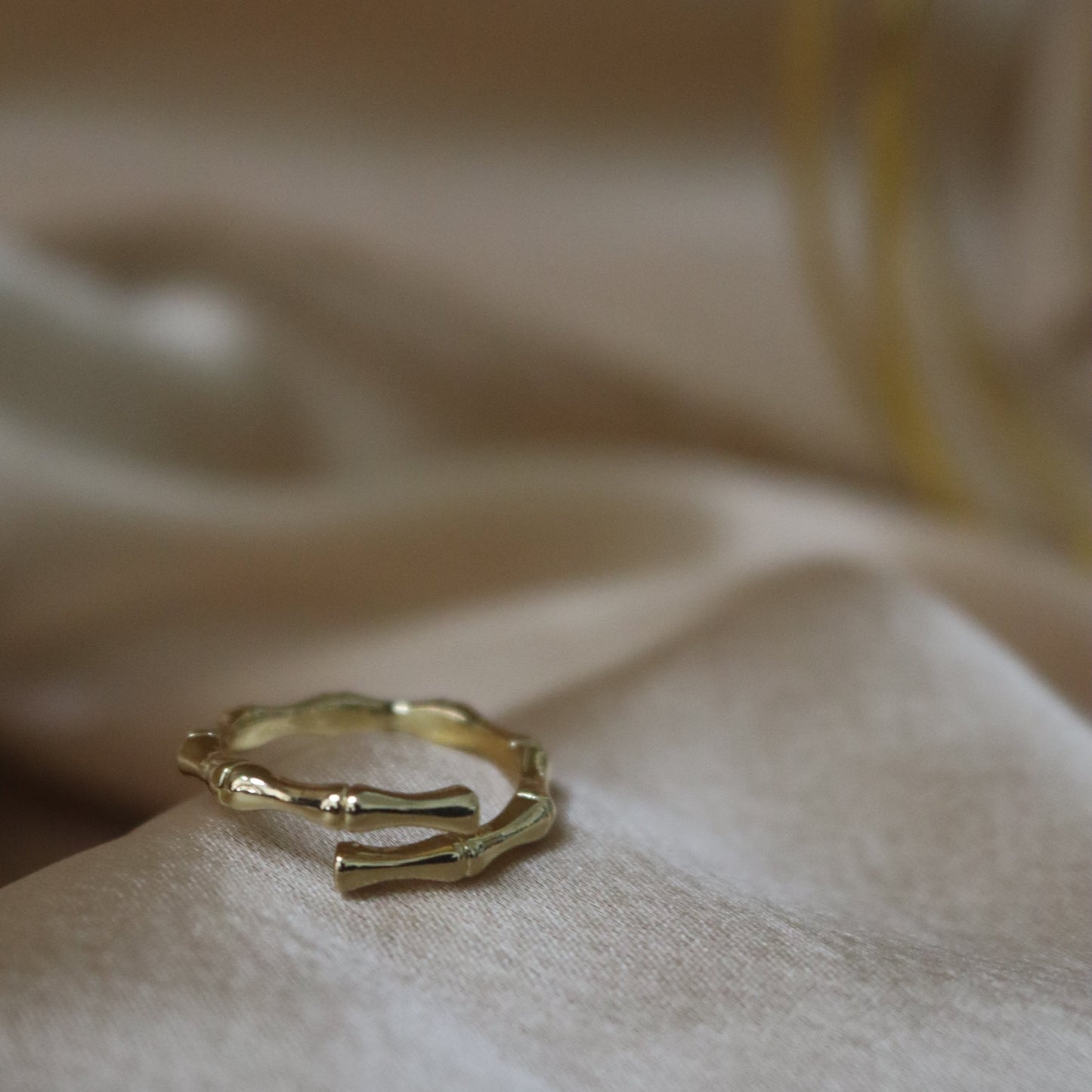 Bamboo Band Ring – Yellow Gold Plated, Anti-Tarnish, Hypoallergenic Fashion Jewelry