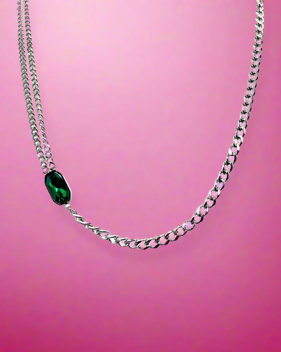 Silver Gemstone Necklace